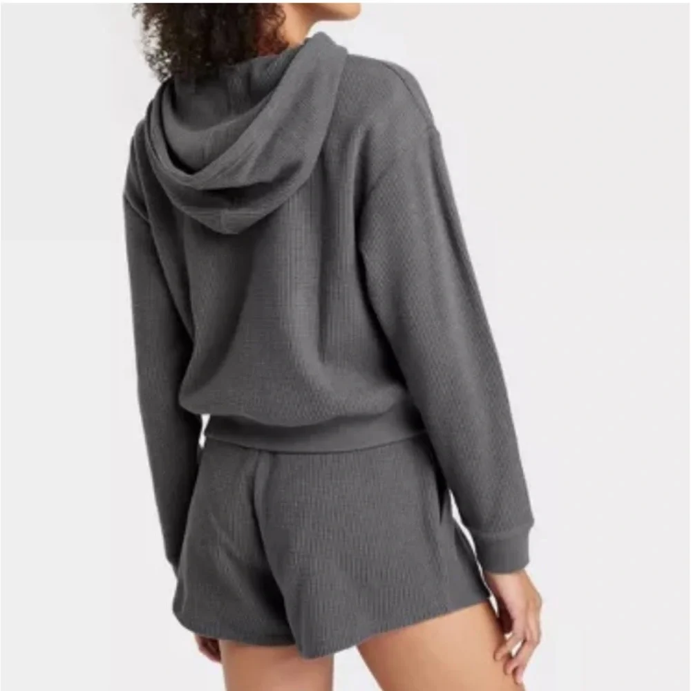 Women's Charcoal Zip-Up Hoodie - Picture 2 of 7